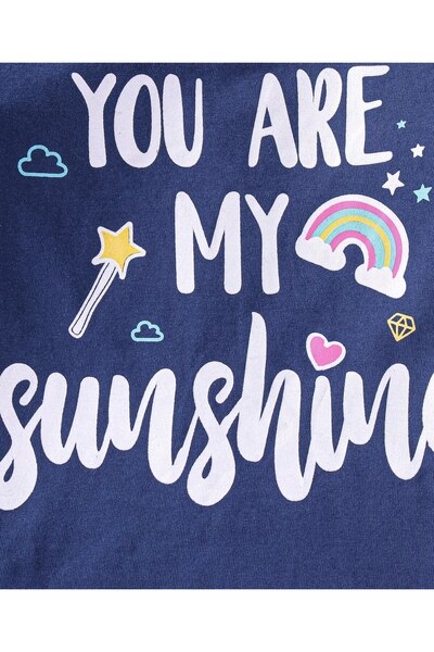 Babyhug Babyhug 100% Cotton Knit Full Sleeves T-Shirt With Text Graphics - Navy Blue