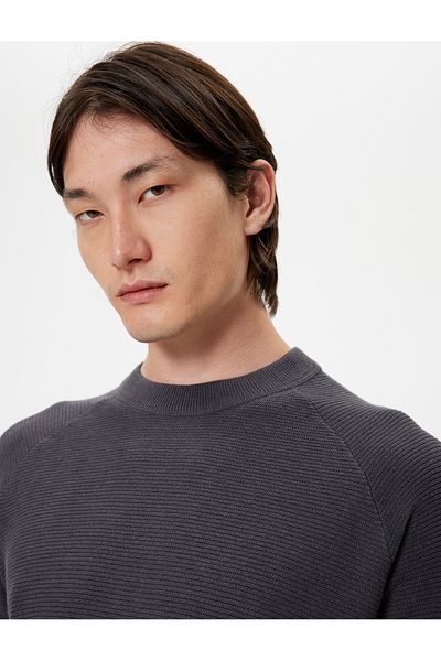 Koton Knitwear Crew Neck Long Sleeve Sweater - Basic Cotton