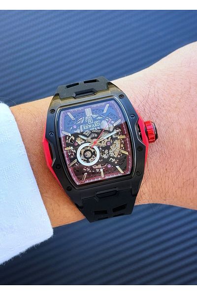 Reward A 146044   Automatic Mechanism Black Silicone Band Men's Wrist Watch