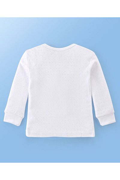 Babyoye Babyoye Cotton Modal Blend Solid Dyed Full Sleeves Thermal Inner Wear  - White
