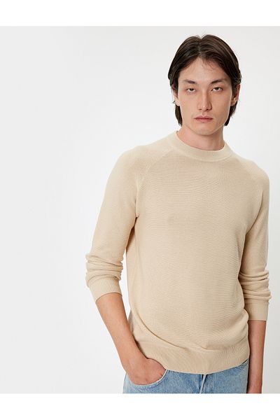 Koton Knitwear Crew Neck Long Sleeve Sweater - Basic Cotton