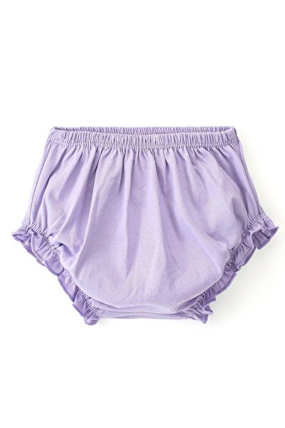 Babyhug Babyhug Knit Short Sleeves Frock with Bloomer with Mesh Detailing Floral Print - Lilac