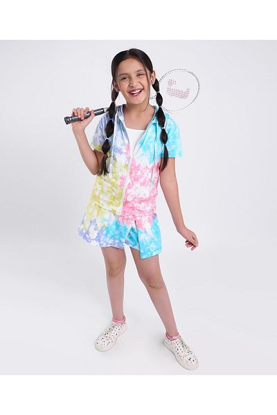 Ollington St. Ollington St. Multi Pack Tie and Dye Set of Hoodie Singlet and Skort - Multicolor & White
