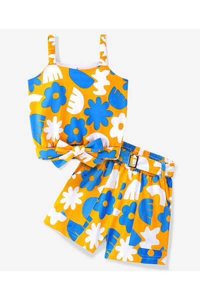 Ollington St. Ollington St. Cotton Knit Sleeveless Top & Shorts/Co/ord Set Floral Print - Multicolor