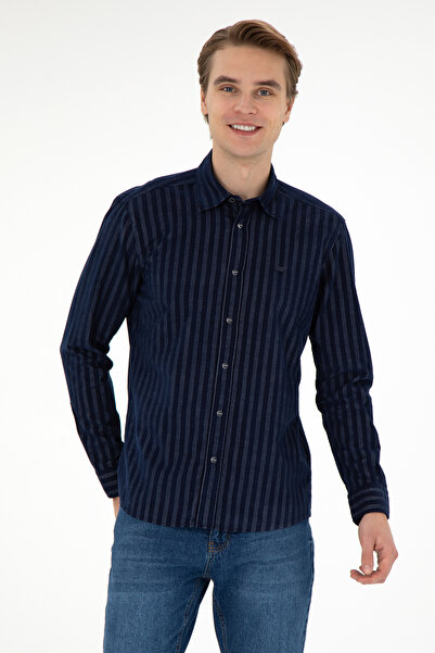 U.S. Polo Assn. Men's Navy Blue Long Sleeve Shirt 50292486 -Vr033