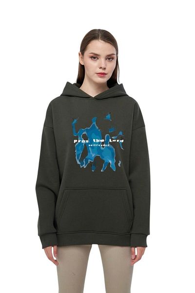 Moda Işık Φούτερ με κουκούλα Unisex με στάμπα λαρδί - 100% βαμβάκι