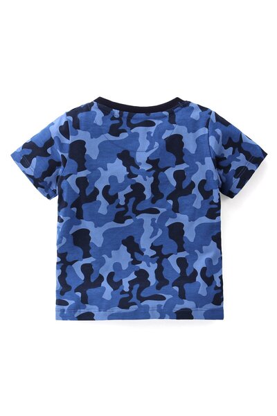 Babyhug Babyhug Half Sleeves T-Shirt & Denim Shorts Set Text Print - Blue