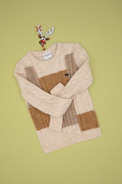U.S. Polo Assn. Boy's Cream Crew Neck Sweater 50293052 -Vr071