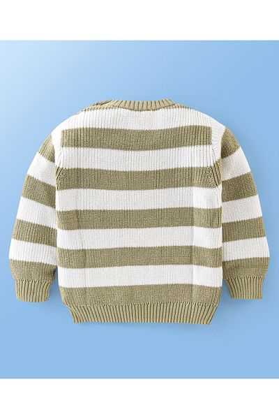 Babyoye Babyoye 100%  Cotton Knit Full Sleeves Pullovers With Giraffe  Design - Multicolour