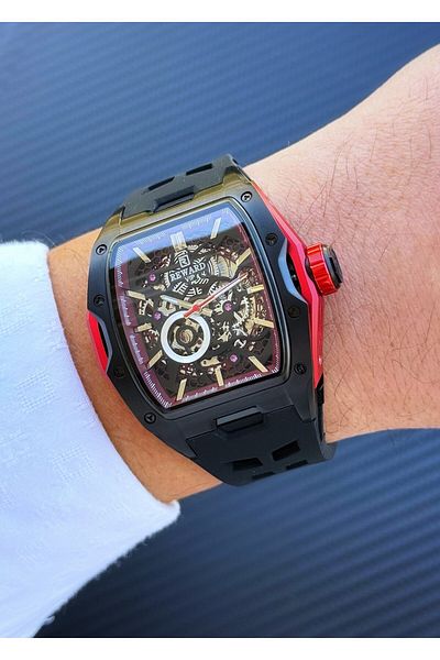 Reward A 146044   Automatic Mechanism Black Silicone Band Men's Wrist Watch