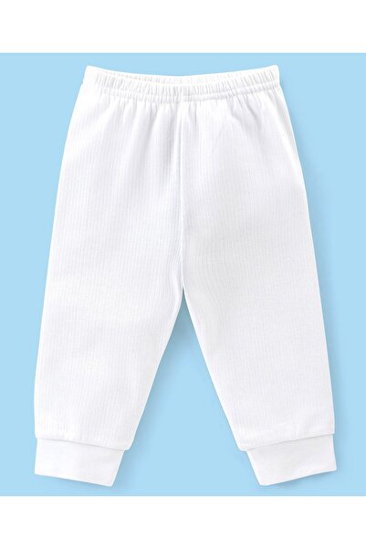 Babyhug Babyhug Full Sleeves Solid Thermal Vest & Pant Set - Off White