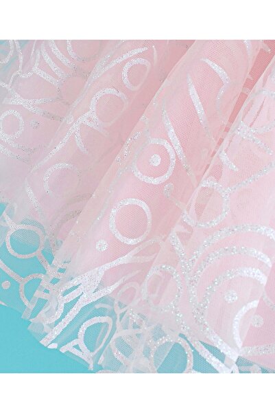 Babyhug Babyhug Sleeveless Corsage Detailing Glittery Party Frock - Peach