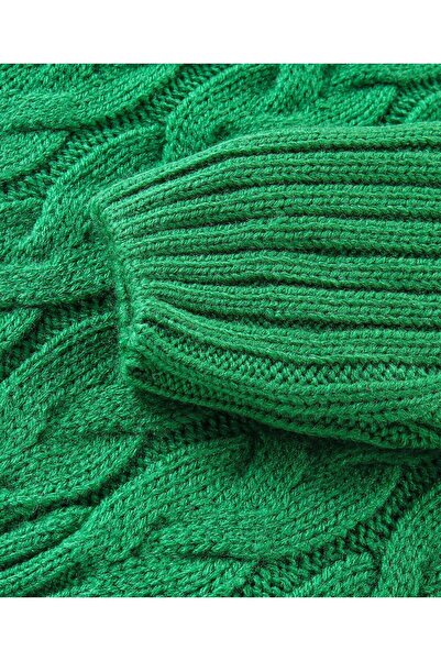 Babyhug Babyhug Full Sleeves Cable Knit Sweater Solid- Green