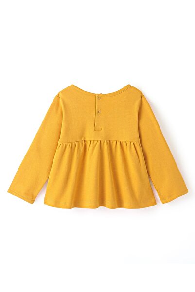 Bonfino Bonfino 100% Cotton Full Sleeves T-Shirt Giraffe Embroidery - Yellow