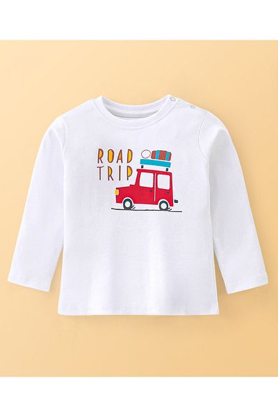 Babyoye Babyoye 100% Cotton Eco Jiva Finish All Over Printed Full Sleeve T-Shirt and Lounge Pant Set-Red