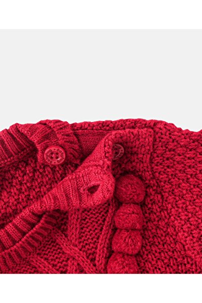 Babyhug Babyhug 100% Acrylic Knit Full Sleeves Sweater Cable Knit Design - Red