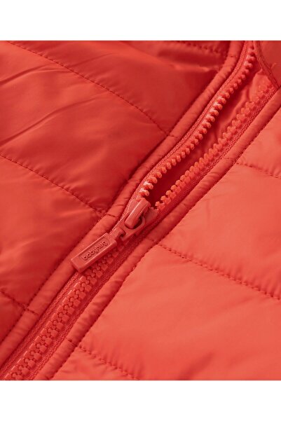 Babyhug Babyhug Woven Full Sleeves Solid Color Padded Hooded Jacket- Orange