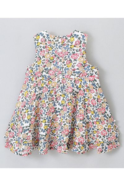 Babyhug Babyhug 100% Cotton Sleeveless Frock Floral Print - Multicolor