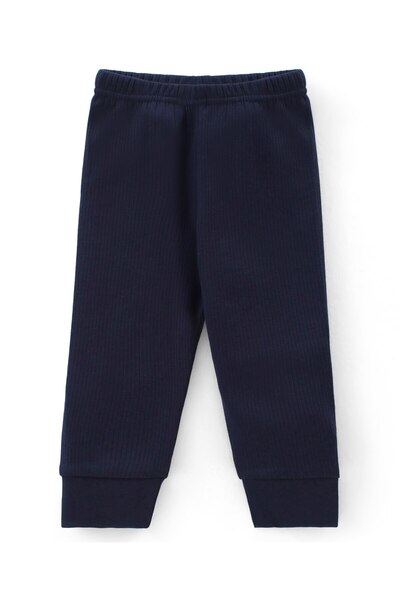Babyhug Babyhug Full Sleeves Solid Thermal Vest & Pants Set - Navy Blue