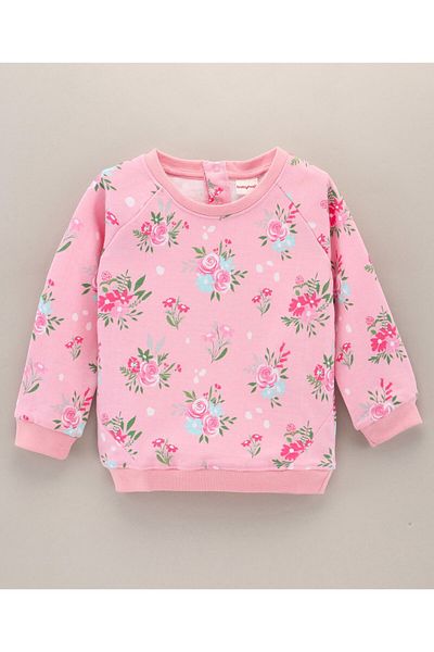 Babyhug Babyhug Full Sleeves Sweatshirt Floral Print - Pink