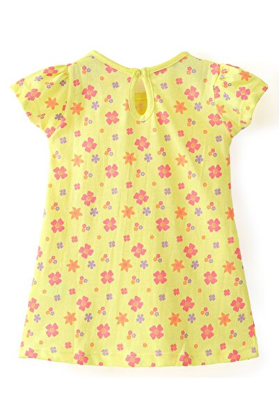 Babyhug Babyhug 100% Cotton Half Sleeves Frocks With Floral Print Pack Of 2 - Red & Yellow