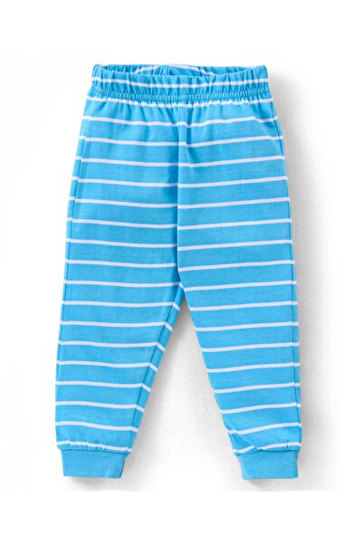 Babyhug Babyhug Cotton Knit Full Sleeves Night Suit With Teddy & Giraffe Print - Blue