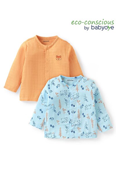 Babyoye Babyoye 100% Organic Muslin Eco-Jiva Finish Full Sleeve Set of Vests ...