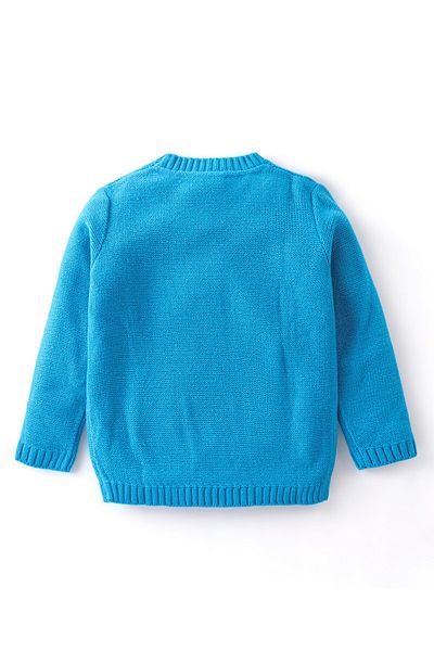 Babyhug Akrilik Örgü Uzun Kollu Kazak Kablo Örgü Tasarımı - Mavi