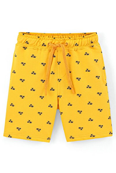 Pine kids شورت Pine Kids بطول الركبة بطبعة أشجار النخيل مصنوع من القطن بنسبة ...