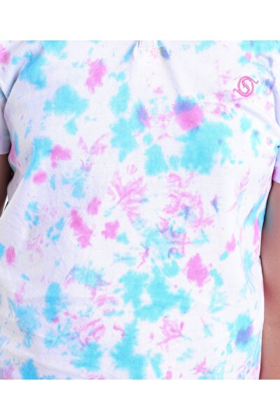 Ollington St. Ollington St. 100% Cotton Tie and Dye Half Sleeves Hooded Top and Knit Joggers Set - Multicolor