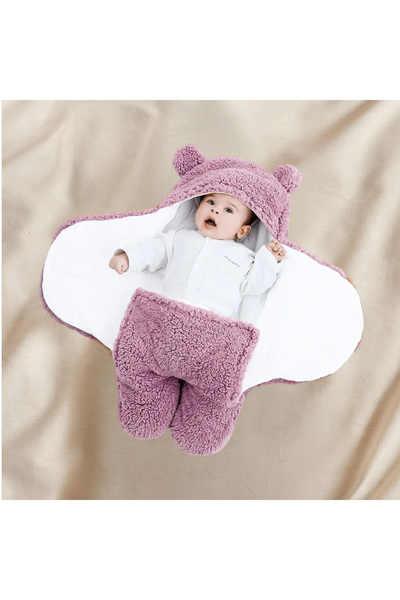 Mai Perla 0 - 12 Months Welsoft Outer Swaddle Baby Blanket with Fiber Ears