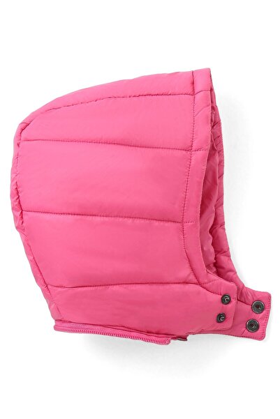 Babyhug Babyhug Sleeveless Solid Color Padded Hooded Jacket With Star Patch Detailing - Pink