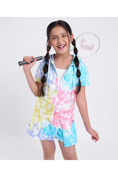Ollington St. Ollington St. Multi Pack Tie and Dye Set of Hoodie Singlet and Skort - Multicolor & White