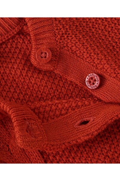 Babyhug Babyhug 100% Acrylic Knit Full Sleeves Pullover Sweater With Cable Knit Design - Red