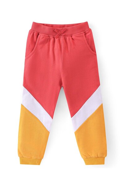 Babyhug Babyhug Cotton Terry Knit Full Sleeve Hooded T-Shirt & Lounge Pants Set Floral Print-Red & Yellow