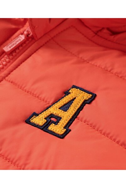 Babyhug Babyhug Woven Full Sleeves Solid Color Padded Hooded Jacket- Orange