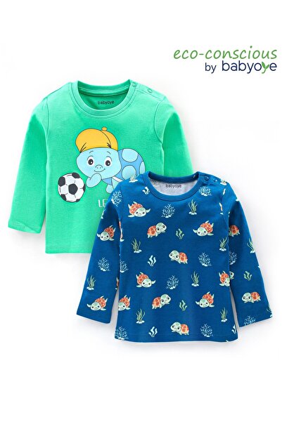 Babyoye Babyoye 2 Pack 100% Cotton Full Sleeves T-Shirts With Turtle Print - ...