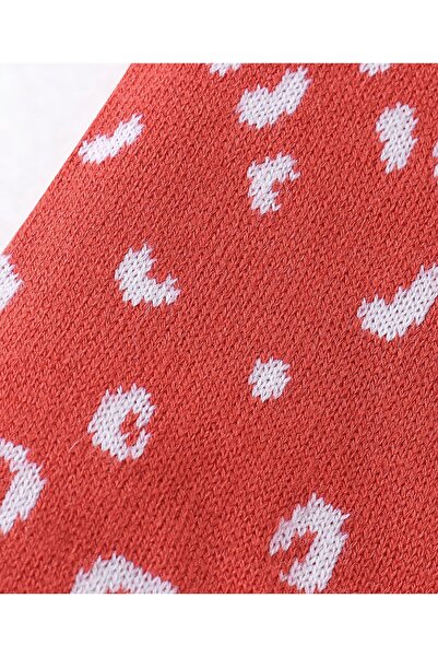 Babyhug Babyhug Acrylic Knit Full Length Abstract Design Fleece & Woollen Pants - Red