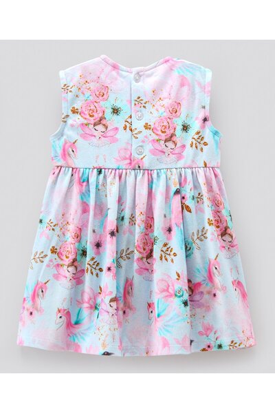 Bonfino Bonfino 100% Cotton Sleeveless Frock Floral Print with Bloomer - Ivory