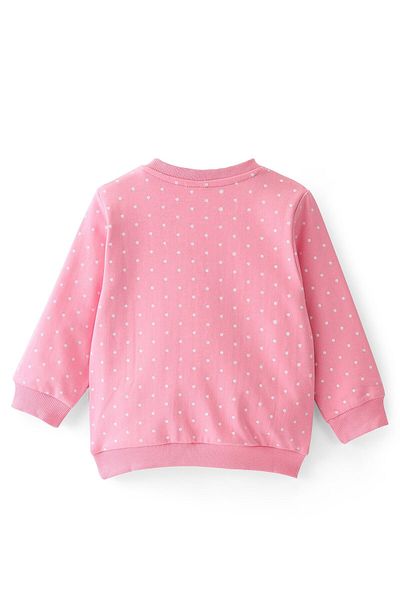 Babyoye Babyoye Eco Conscious 100% Cotton Full Sleeves Sweatshirts With Lamb Embroidery - Pink