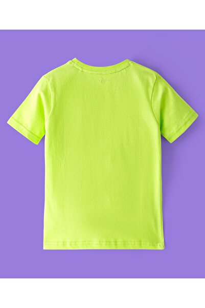 Ollington St. Ollington St 100% Cotton Knit Half Sleeves T-Shirt & Shorts Set With Boat Print - Acid Lime & White