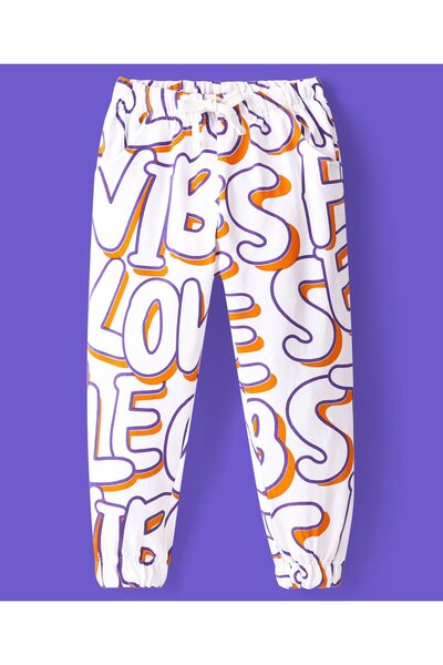 Ollington St. Ollington St. 100% Cotton Text Printed Co/ord Set Of Sleeveless Top & Joggers - White