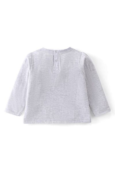 Babyhug Babyhug 100% Cotton Knit Full Sleeves T-Shirt With Text Graphics - Grey & Red