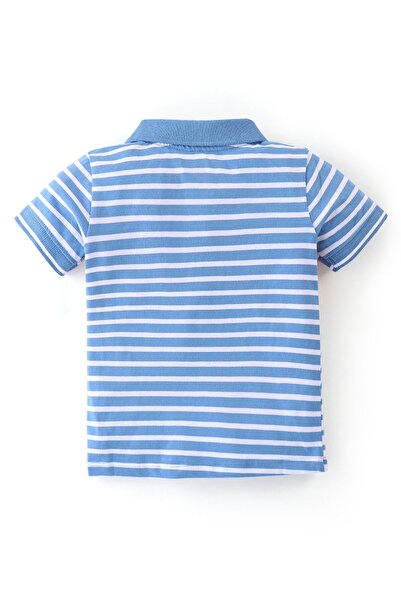 Babyhug Babyhug 100% Cotton Knit Half Sleeves T-Shirt and Shorts Set Stripes & Text Print - Pink & Blue