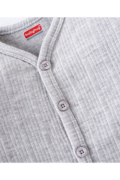 Babyhug Babyhug Full Sleeves Solid Colour Thermal Vest - Light Grey