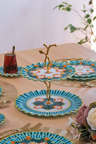 Glore Madeira Gold Gilt Glass Cookie Holder