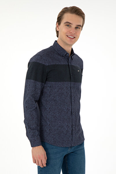 U.S. Polo Assn. Erkek Lacivert Uzun Kollu Gömlek 50291251-VR033