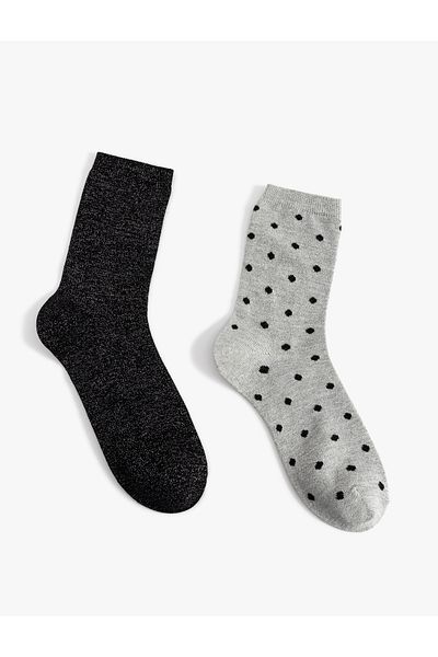 Koton Set of 2 Glitter Polka Dot Socks