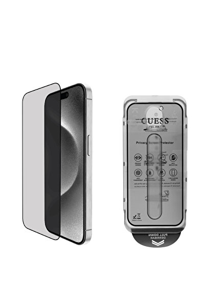 Guess iPhone 16 Guess Lisanslı Hayalet Privacy Temperli Cam Ekran Koruyucu Uy...
