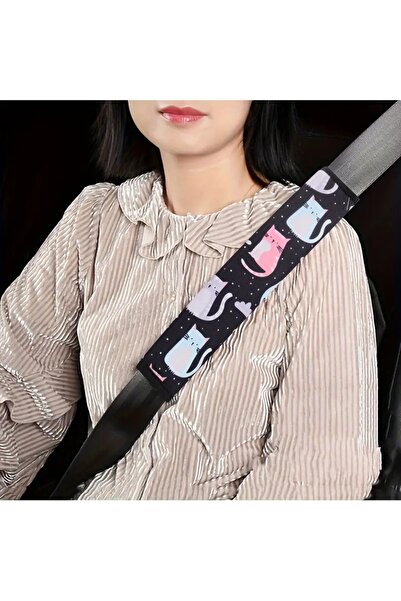 Dodemert Home Renkli Kedili Araba Koltuk Kemeri Kılıfı & Yumuşak Polyester Om...